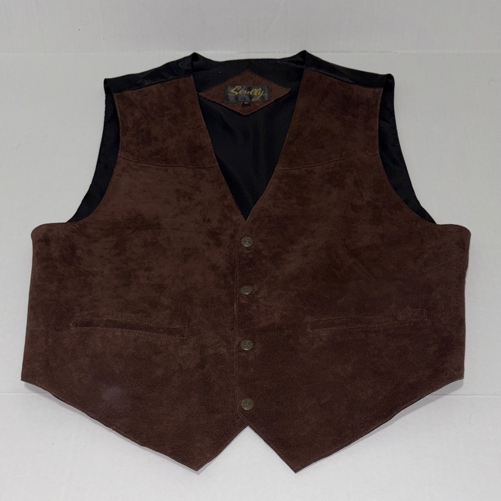 Scully Men’s Dark Brown XL Leather Vest